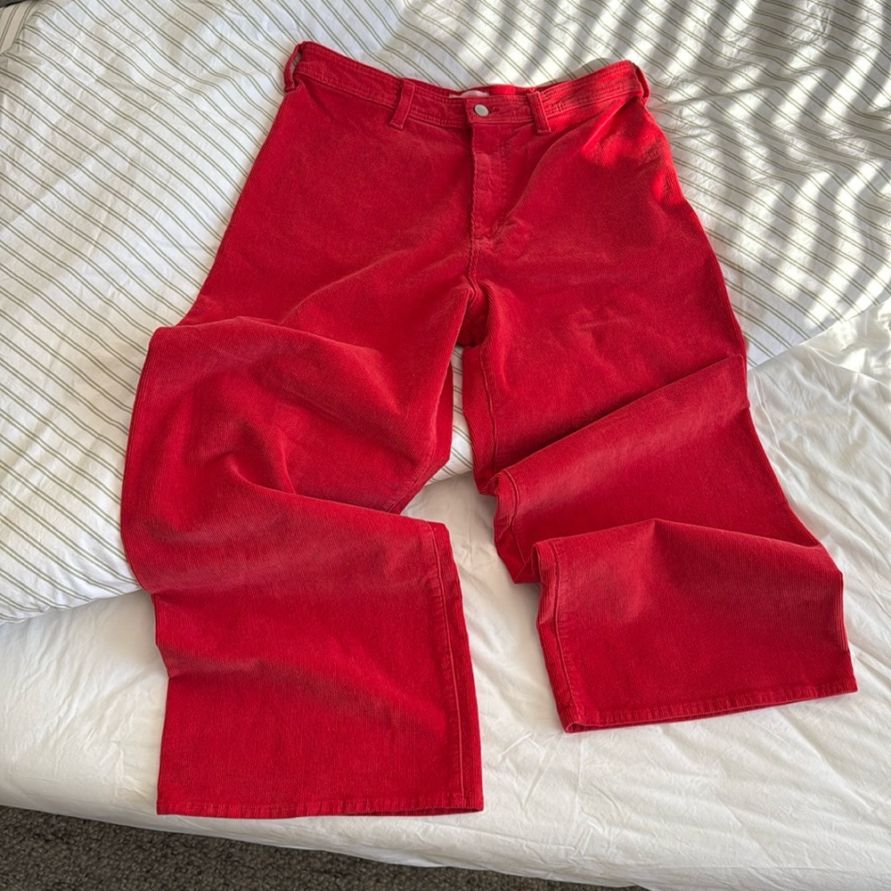 Size 10 high rise sailor wide leg corduroy pants
